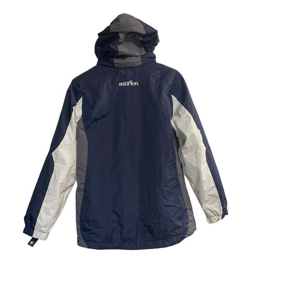 DUNBROOKE Asurion Women’s Logo Hooded Jacket Size Small Blue‎ & White - Picture 2 of 7